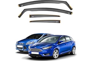 Ispeed Wind Deflectors For Ford Focus MK3 2011-2018 5 Door Hatchback 4pc Set - Keep Your Car Ventilated in Rain - Reduce Wind Turbulence - Tinted In-Channel