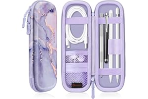 FINTIE Custodia Compatibile con Apple Pencil Pro e Apple Pencil (USB-C) e 2ª/1ª Gen - Slim Case Built-in Tasca Slot Compatibile con Apple Pen, Cavo USB, Samsung Stylus,