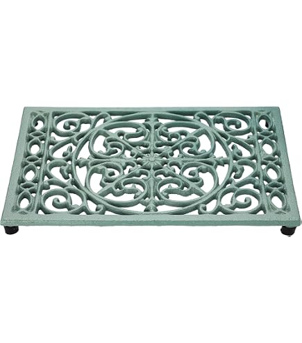 Lot De 2 Dessous De Plat Ovales En Fonte Vintage - Tapis Décoratifs Résistants 24,5 X 18,5 Cm