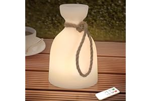 FUYO Lámpara de mesa LED inalámbrica, recargable lámpara de mesa a batería con mando a distancia y 8 colores, portátil, regulable, IP44 resistente al agua para exteriores camping jardín patio dormitorio