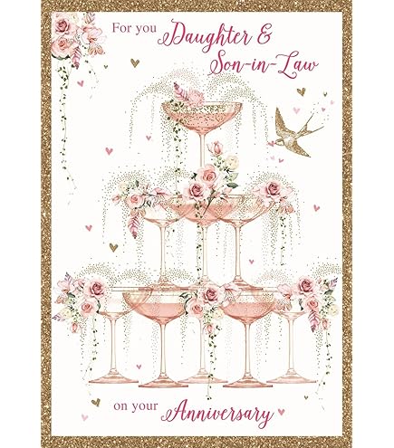 Son And Daughter In Law 15th Anniversary Card - To A Wonderful Son & Daughter In Law - 15 Years Together - Happy Crystal Anniversary - UK - View #9