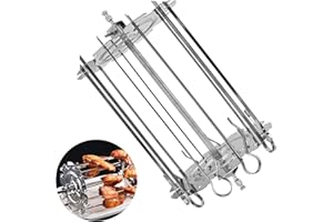 WANAONE Spiedini rotanti in acciaio inox, include 10 spiedini, adatti per la maggior parte delle friggitrici ad aria e grill