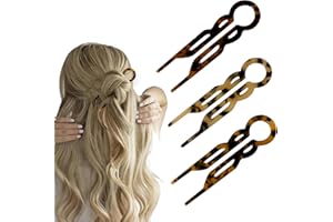 VIVASMILE 3PCS Premium Acetate French Hair Pin for Women, Elegant Amber Prestige Hair Pin Set with Secure Double-Notch Hold, Lightweight & Damage-Free Hair Accessories for All Hair Types