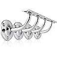 XFORT Set Of 4 Polished Chrome Handrail Brackets, Banister Brackets For Stair Banister Handrail.