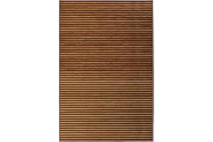 LOLAhome Alfombra de bambú Marrón y Natural de 200x300 cm, Antideslizante, Anti Manchas, Resistente a la Humedad, para Salón, Dormitorio, Cocina, Baño, Pasillo, Garaje