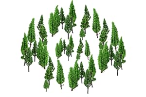 Vegena 50pcs Arbre Modèle Maquette Arbres Modèles en Plastique Miniatures Mixtes Décor pour DIY de Paysage Landscape, Modélisme Ferroviaire Architecture Arbres Mini (Petite Taille)