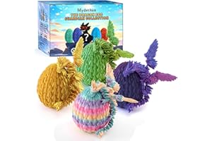 Mydethun 3D Printed Dragon Toy Pack - Sensory Fidget Toys for Kids with Autism - Stress Relief Gifts & Dinosaur Toys - Set of 4 Mini Dragons