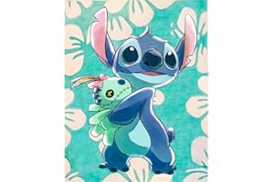 5D DIY Diamond Painting Kit, Broderie Diamant Peinture Kit 5D Complet, Strass Arts Point de Croix Diamant Peinture par Numéros pour Adultes Enfants Décoration Murale - Stitch/12 x 16 Pouces(J)