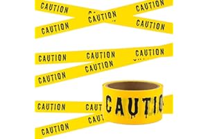 YISNTF Halloween Caution Tapes,Halloween Decorations Hazard Warning Barrier Tape Halloween Zombie Caution Tape,Halloween Props Fright Tape Bundle for Zombie Party or Halloween Decorations Party(25mx4.8cm)