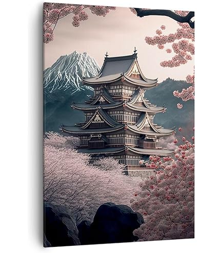 Tableau Impression Sur Verre ARTTOR – 120x50cm – Thème Japon, Cerisiers – Design Mural
