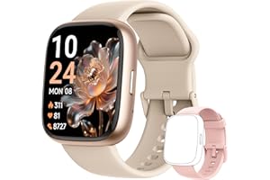 LODIMEKE Smart Watch for Women Men Android & iPhone [2 Bands, 44mm case], Alexa Built-in, 1.83" Smartwatch Make/Answer Call, HR SpO2 Sleep Stress Monitor Fitness Tracker, IP68 Waterproof Step Counter Watch