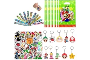 YOOYEH 82pcs Keychains, 10 Party Bags Fillers Slap Bands Favors Birthday Party Supplies, Party Bag Pendant Gift Fillers Key Tags Goodie Bag Keychain