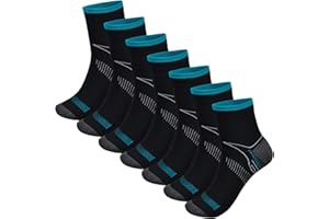 IKFASHONI 7 Pairs Compression Socks for Men & Women, Ankle Socks 8-15mmHg, Comfortable Breathable Plantar Fasciitis Compression Socks, Fit for Running & Fitness, Travel & Flight, Pregnancy