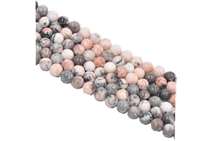 Asingeloo rose zèbre jaspe pierre précieuse naturelle perles en vrac 6mm cristal énergie pierre pouvoir de guérison pour la fabrication de bijoux