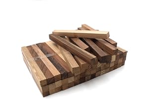 VMG-STORE 20 listelli in legno, 20 x 20 x 250 mm, in noce asiatico, per fai da te (noce asiatico, 20 x 20 x 250 mm)