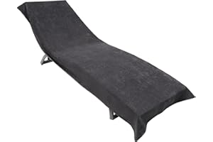 ‎SOWEL Sowel® Frottee Liegen Auflage, 100% Bio-Baumwolle, Strandtuch mit Kapuzenüberschlag, rutschfest für Strand- und Garten-Liegen, 220 x 85 cm, Anthrazit/Anthrazit