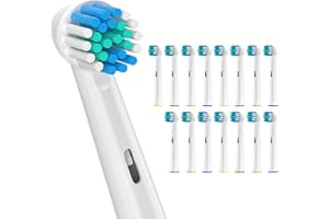 Sulkiwe Recambios Cepillos Compatible con Oral b Braun Eléctricos Cepillo de Dientes, Cabezales de Precisión Compatible para Oral-B Paquete de 16 (Blanco)