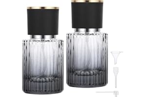 Segbeauty Dispensador Perfume Viaje, 2 Piezas 30ml Atomizador Perfume, Portátil y Reutilizable, Pulverizador Colonia de Vidrio, para Citas, Fiestas (Negro Gradiente)