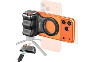 Jeebel Handle Grip Movil - Empuñadura Magnético para Smartphone con Mando a Distancia USB Inalámbrico & Rosca 1/4 Pulgada - Estabilizador Cámara para Teléfonos iPhone y Android para Selfie/Vlog/Video