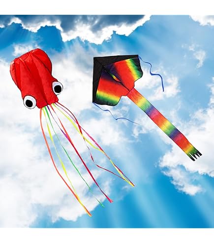 Cerf-Volant Mayco Bell Poulpe Nylon - 72x400cm + Ligne 100m - Pour Enfants Et Famille - Activité Extérieure