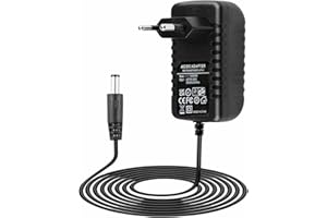 TECHZOCO Alimentador 6V 2A, Adaptador de Corriente, Fuente de alimentación 6V, Alimentador de Pared, Cargador 6 Voltios, Adaptador Alimentación, Conector DC 5.5 x 2.1 mm, Negro