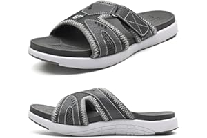 COFACE Mens Sport Recovery Sandals Plantar Fasciitis Soft Cushion Lightweight Arch Support Orthotic Slides for Men