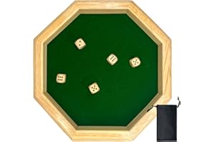 Plateau de des, 30cm/11.81in Piste de des, Plateau de des en Bois, Piste de des+Dés & Ceintures, Convient pour Plateau Jeu de Dés pour Les Jeux de Table DND et RPG