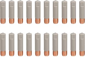TIMELYDU Mig Welder Tips 20-Pack Welding Tips with Non-Stick Coating; Ø0.8mm Ceramic Contact Tip for Mig Welding Gun Welding Torch MIG Gun Replacement,Welding Accessories, Copper (0.8mm)