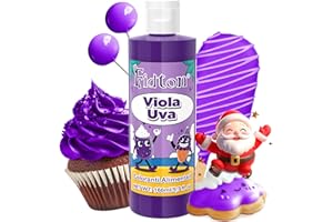 Coloranti Alimentari 160 ml - Fidton Grande Capacità Colorante Alimentare Altamente Concentrato per la Decorazione di Torte, Colori Alimentari per Fondente, Macaron, Ciambelle, Muffin - Viola Uva