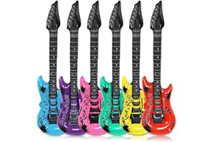 Schramm(R) 24 szt. Gitary powietrzne kolorowe 100cm w 6 kolorach Gitara powietrzna dmuchana