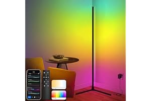 Weilim Lámpara de pie RGB LED, Lámpara de pie Inteligente Regulable con Control Remoto - Funciona con Alexa, Google Assistant y App, Control Vocal, 16 Millones de Colores, Sincronización Musical