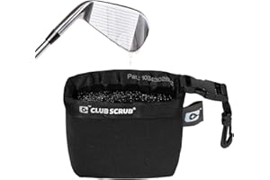 Club Scrub Reinigungsbeutel für Golfschläger und Bälle, wasserdichtes Innenfutter mit Clean-Face-Technologie, maschinenwaschbar, trockene Außenseite, Clip abnehmbar, aus Neopren oder Mikrofaser
