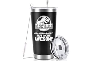 CAREIGN Gifts for Dad from Daughter Son,20oz Insulated Wine Tumbler with Straw Lid, Dad Birthday Gifts Travel Mug,Presents for Husband Grandpa on Christmas Birthday