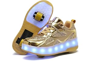 ROLLTONGOZ Chaussure a Roulette pour garçons et Filles Basket Lumineuse Roller Retractable Créatif Basket Enfant Chaussure Roller Chaussure Roller pour Sports de Plein air