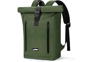 YOKGO Rucksack Damen & Herren, Rolltop Rucksack Wasserfest LaptopRucksack Schulrucksack mit 15,6" Laptopfach, Freizeitrucksack Backpack Daypack für Uni Schule Business Arbeit City Freizeit Reise