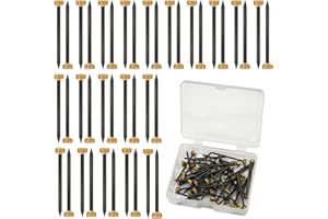 BLMHTWO Lot de 50 clous de suspension pour photos - Petits clous avec clous en acier noir et tête en laiton - Pour photos, art mural, toile, cadre miroir, avec boîte de rangement en plastique