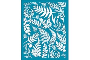 ‎OLYCRAFT OLYCRAFT 10x12.7 cm Tonschablonen Farnblatt Muster Siebdruck Für Polymer Clay Blatt Siebdruck Schablonen Mesh Transfer Schablonen Pflanzen Thema Mesh Schablone Für Polymer Clay Schmuckherstellung