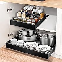 Furnestorica Ausziehbare Schublade Küche - Teleskopschublade Organizer 32-53cm Verstellbar