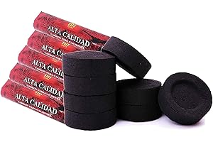 PAIDE P [Pack] Discos de carbón para Quemador, Incienso, incensario, ahumar, Shisha, Hookah, narguile, cachimba. Duraderos. para Uso doméstico. 3.3 centímetros de diámetro. (50)