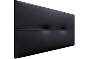 DHOME Cabecero de Polipiel o Tela AQUALINE Pro cabeceros Cabezal tapizado Cama Lujo (Polipiel Negro, 90cm (Camas 70/80/90))