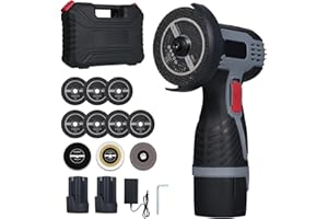Weytoll Smerigliatrice angolare a batteria 17000 giri/min, Mini smerigliatrice elettrica con 2 batterie 16,8 V 1500 mAh e disco abrasivo per tagliare mattoni lucidati, legno, pietra, acciaio