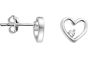SOFIA MILANI - Kolczyki Damskie Srebro 925 - Z Cyrkoniami - Kolczyk na Sztyft z Serce - E0991