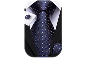 Hi-Tie Mens Tie Set Silk Necktie Woven Paisley Ties with Pocket Square Cufflinks Set for Wedding Party
