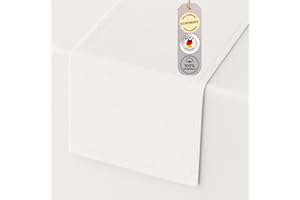 CHAMBRY MADE IN GERMANY chambry Table Runner 100% Cotton (Canvas) - Choice of Sizes and Colours - Handmade in Germany - Sustainable High Quality Table Decoration - White 30 cm x 140 cm