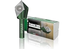 Fraiser STYLO - Fresa multiusos para ranurar, biselar y ranuras de 90° con placa de metal duro revestida, vástago de 8 mm para madera, plástico y aluminio (STYLO)