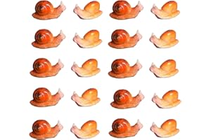MYQIQI 20Pcs Realistic Tiny Snail Miniature Figurines for Fairy Garden Potted Plant Terrarium or Home Decor (Tiny Snails 20 Pcs)