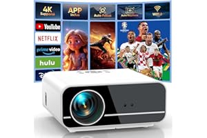 ZOOMCAT 【Netflix/Auto Focus】 Vidéoprojecteur 4K, Projecteur Vidéo Auto Keystone,Mini Projecteur avec Zoom à 50% WiFi6 Bluetooth Full HD 1080P, 25000 Lumens Retroprojecteur pour Phone/PPT/PS5(avec Pochette)
