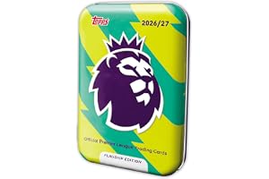 Topps flaggskepp Premier League 2026/27 samlarkort – Mega Tin 3 | Varje megaburk innehåller 40 kort inklusive 2 On Fire-kort plus 2 exklusiva rosa spänningparalleller!