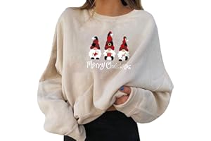 GENERISCH Weihnachts Pullover Damen Christmas Oberteils Weihnachten Sweatshirt Lustig Weihnachtspulli Xmas Pulli Warmes Sherpa Print Langarmshirt Drucken Bluse Sweater T-Shirt