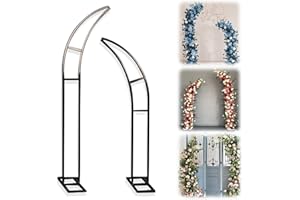 Kingbar Metall Hochzeitsbogen Hintergrundständer, DIY Gartenbogen Aus Metall, Hochzeit Bogen Hintergrund Stand Für Geburtstagsfeier, Hochzeit, Gartendekoration, Black, 2.1+2.5M